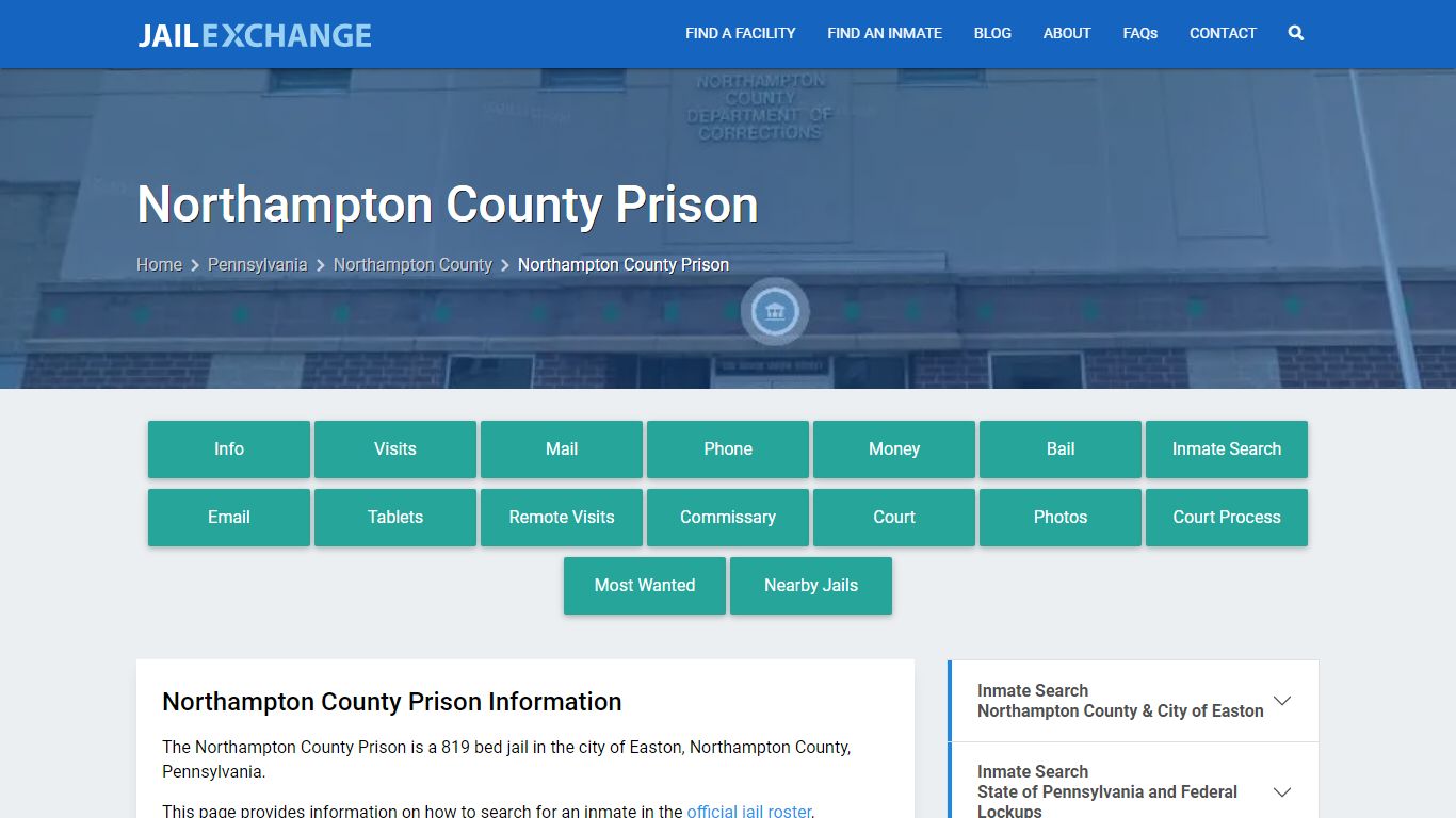 Northampton County Prison, PA Inmate Search, Information - Jail Exchange